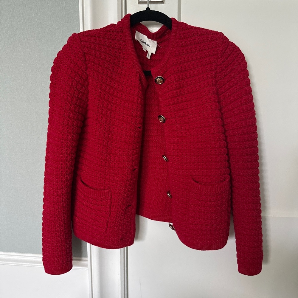 Ba&sh red cardigan